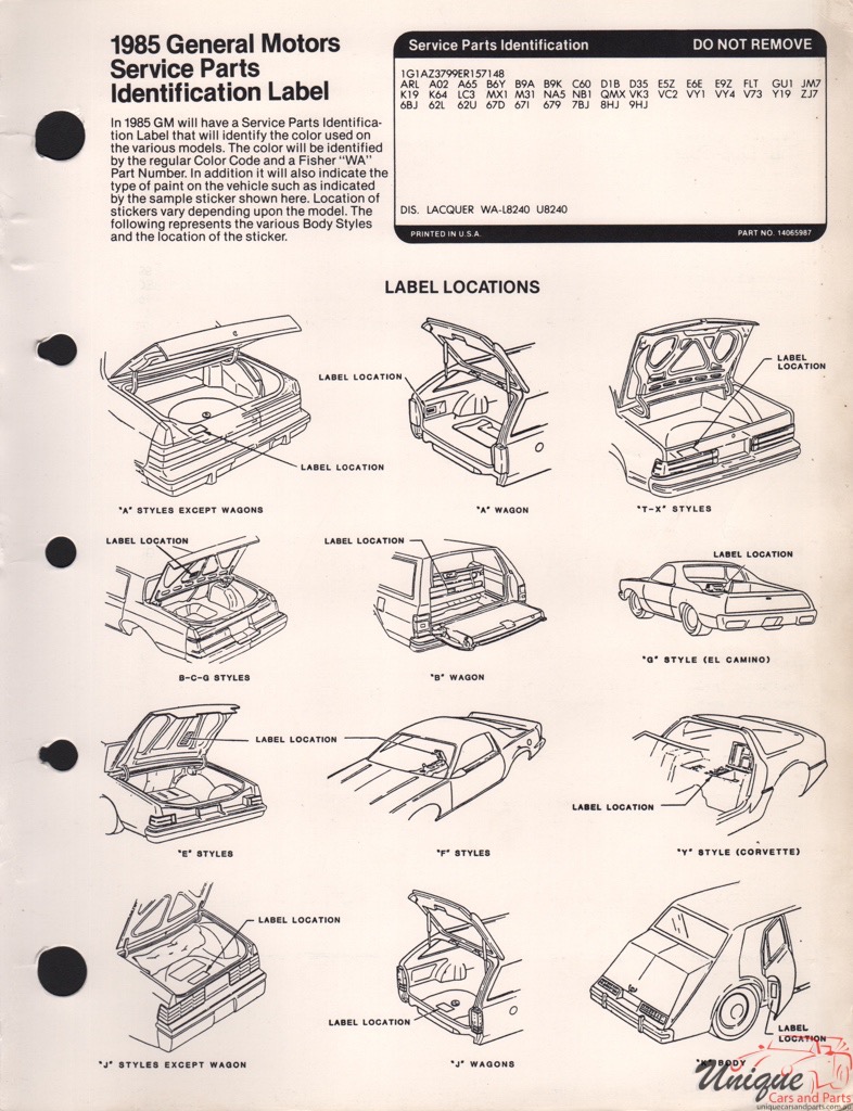 1985 General Motors Paint Charts Martin-Senour 7